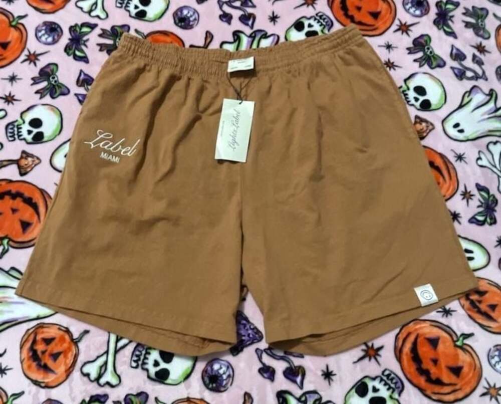 NWT Label Miami Embroidered Elastic Waist Shorts